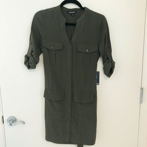 Express Army Green Work Dress